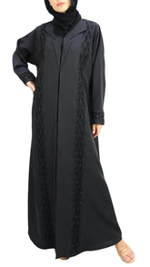 Elegant Coat Style With Beads Abaya