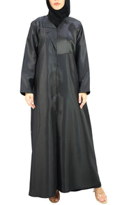 Elegant Coat Plain Cut Abaya