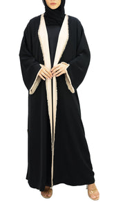 Elegant Double Face Thread Fall Edge Abaya
