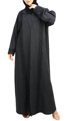 Elegant Coat Style With Beads Abaya