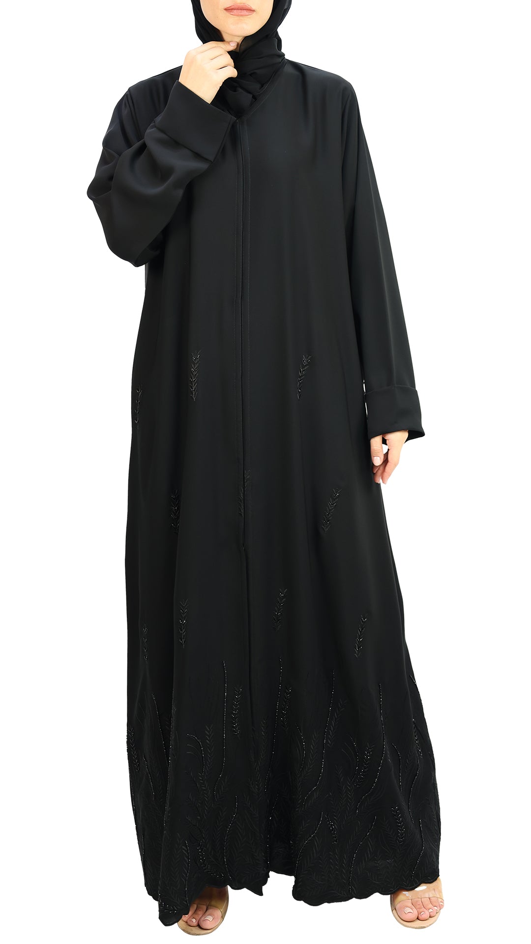 Elegant Handwork Embroidered with Beads Abaya