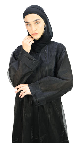 Elegant Embroidery and Handwork Chiffon Abaya