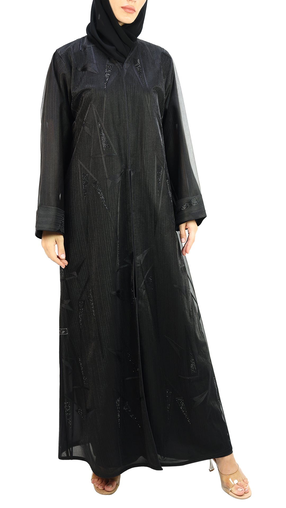 Elegant Embroidery and Handwork Chiffon Abaya