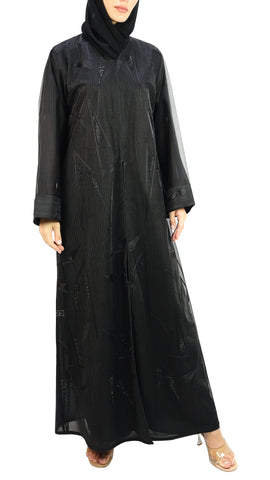 Elegant Embroidery and Handwork Chiffon Abaya