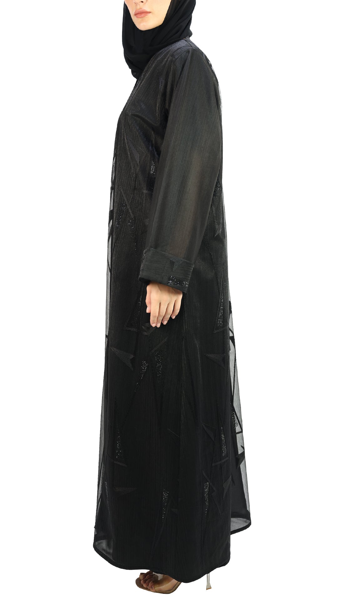 Elegant Embroidery and Handwork Chiffon Abaya