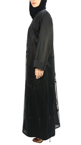 Elegant Embroidery and Handwork Chiffon Abaya