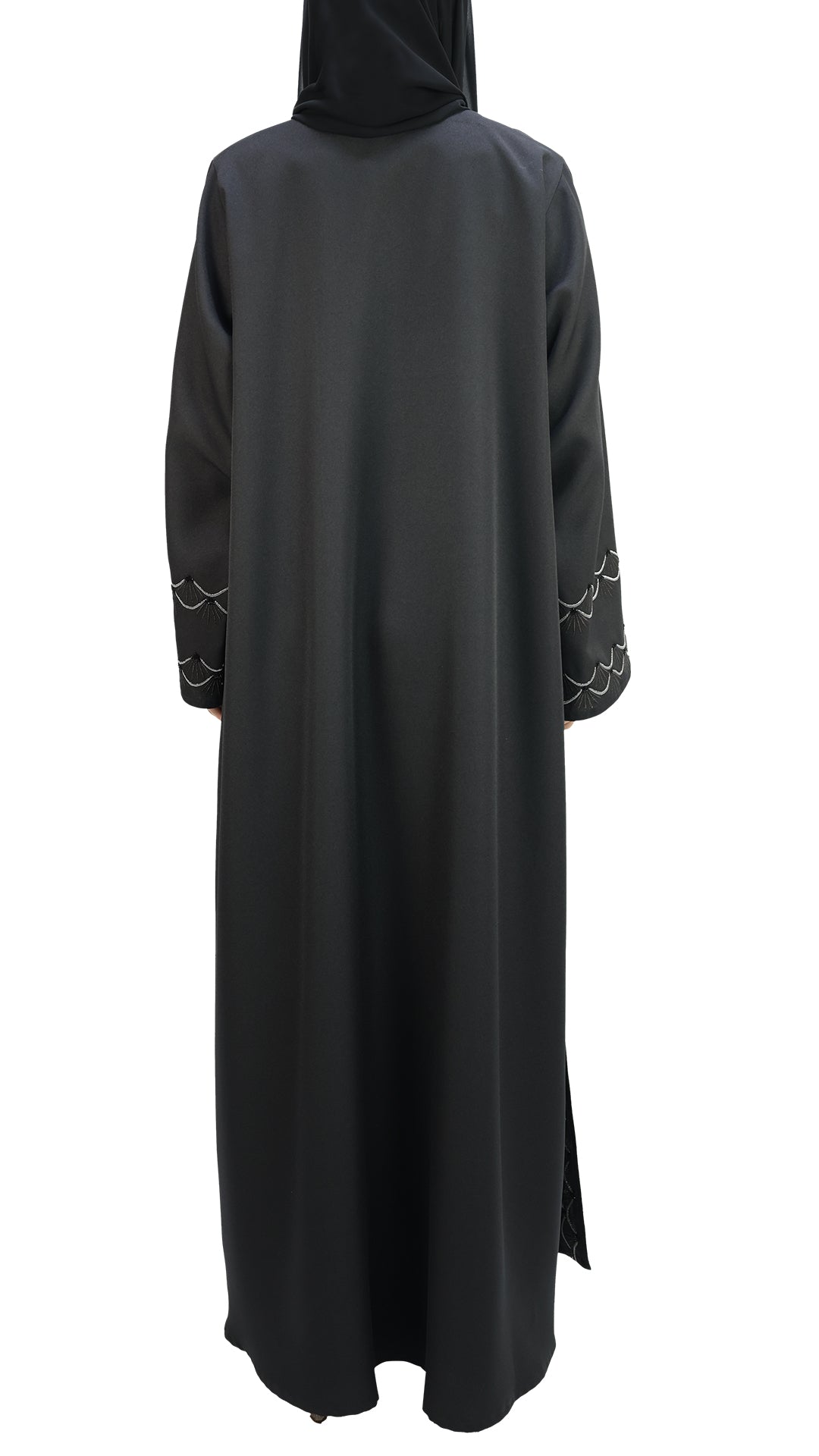 Elegant Embroidered Open Abaya With Beads Abaya
