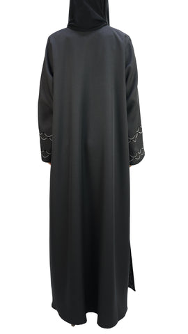 Elegant Embroidered Open Abaya With Beads Abaya