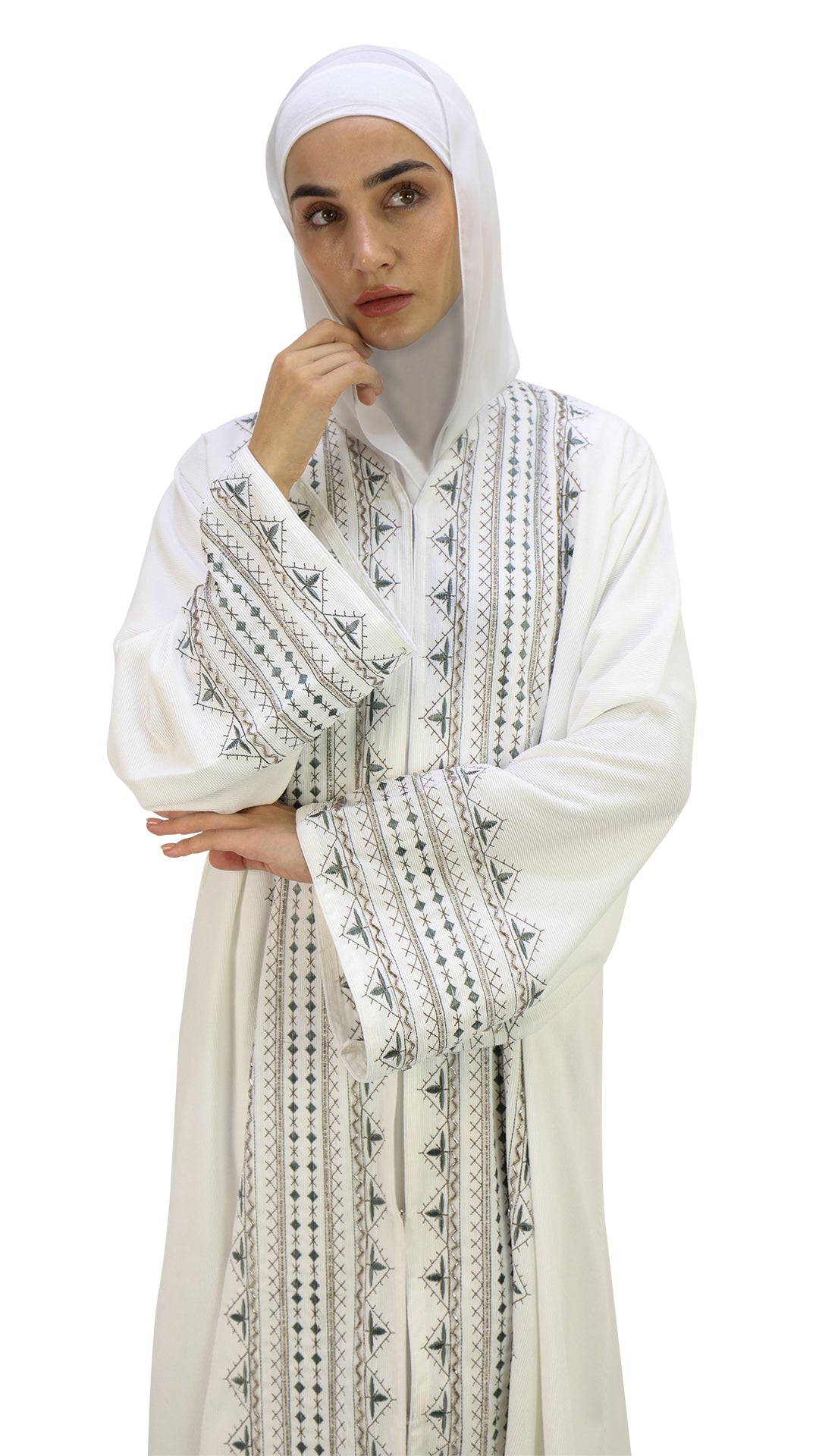 Elegant Handwork Embroidered Abaya With Beads