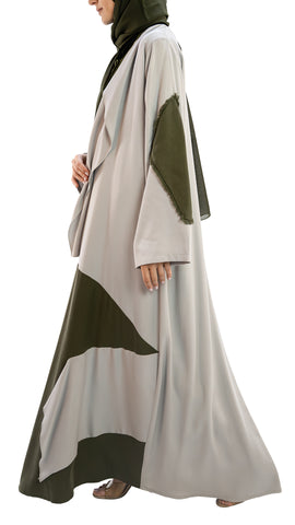 Luxurios sustainable fabric front open kimono abaya with co ord set