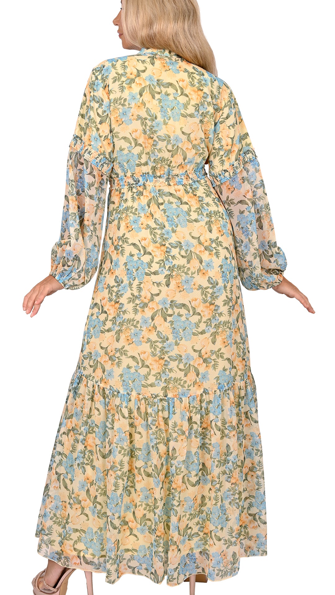 Pastel Garden Keyhole Maxi Dress